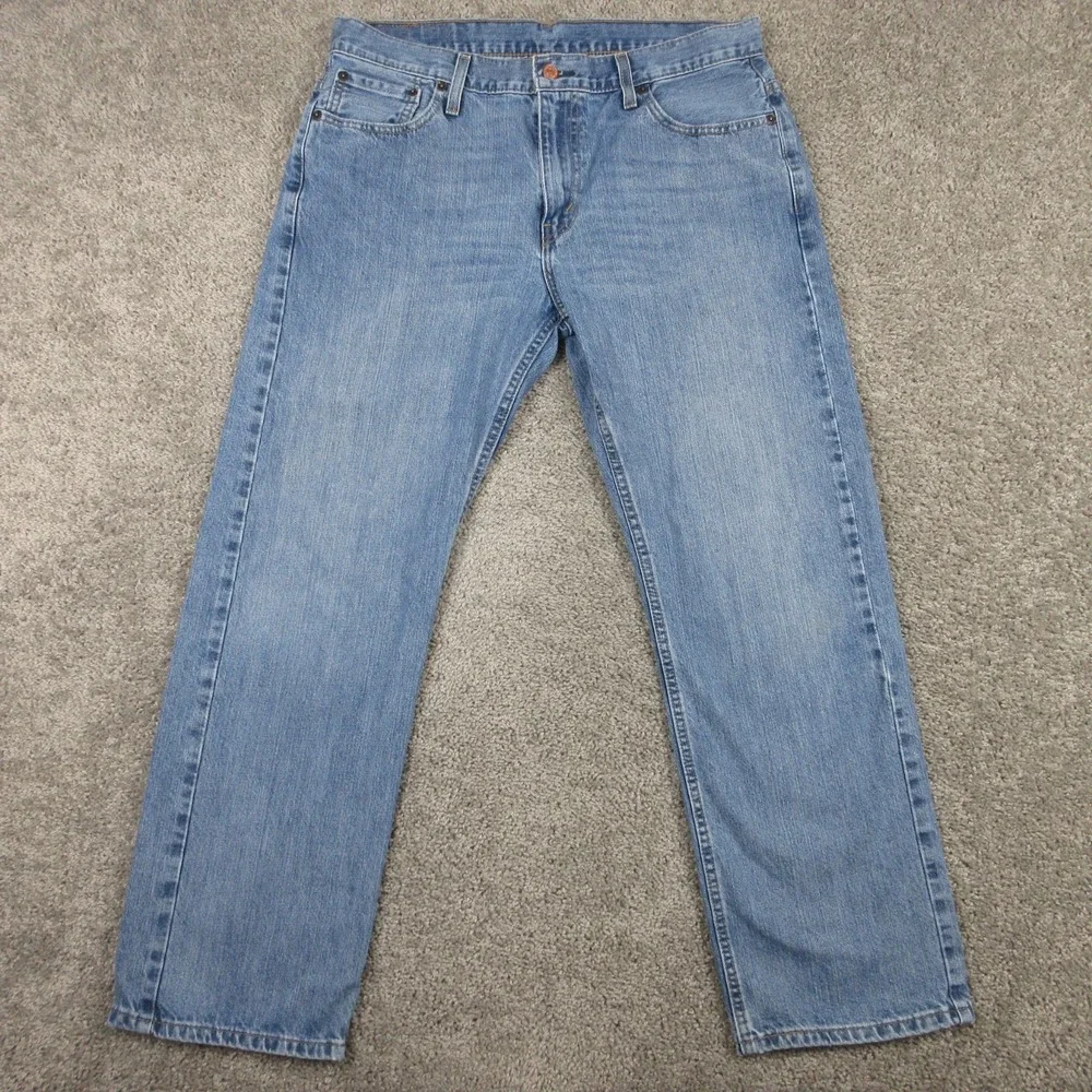 Levis Jeans Mens 34x32 Blue 569 Loose Straight Faded Baggy Whisker Denim Pants